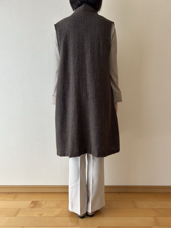 1000円OFF ショールカラーのベスト　サイズ展開あり 16枚目の画像