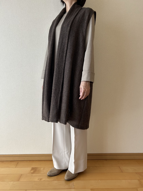 1000円OFF ショールカラーのベスト　サイズ展開あり 15枚目の画像