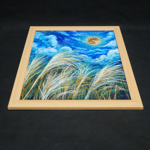 【月とススキ】絵画 油彩 油彩画 絵 油絵 油絵 油彩 油彩画 絵 絵画 【月とススキ】 絵画 HR 通販 19821524