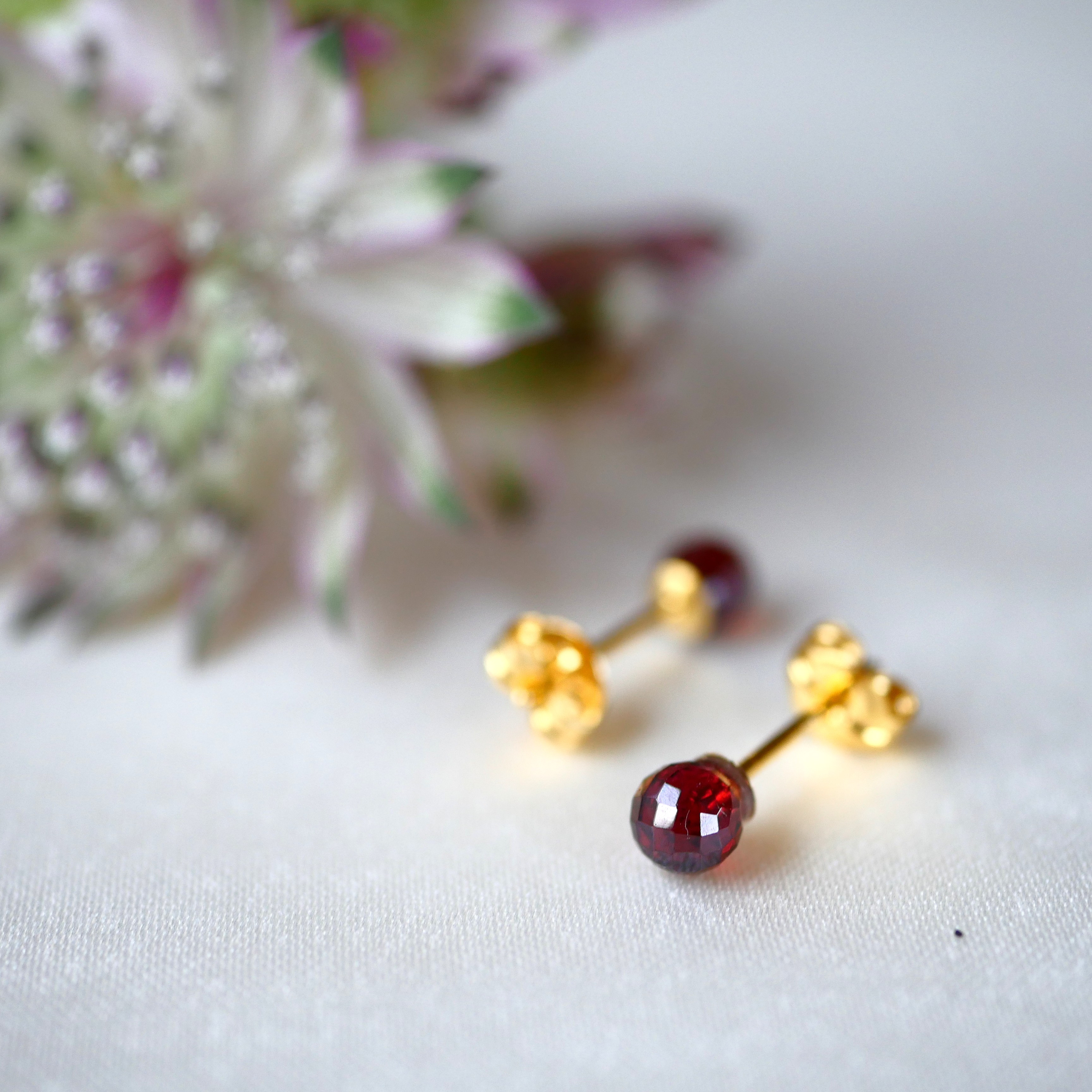 2026福袋 あこや真珠とガーネットのリング＆ピアスセット