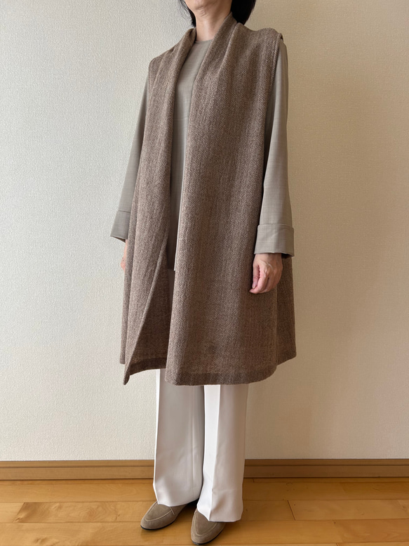 1000円OFF ショールカラーのベスト　サイズ展開あり 15枚目の画像