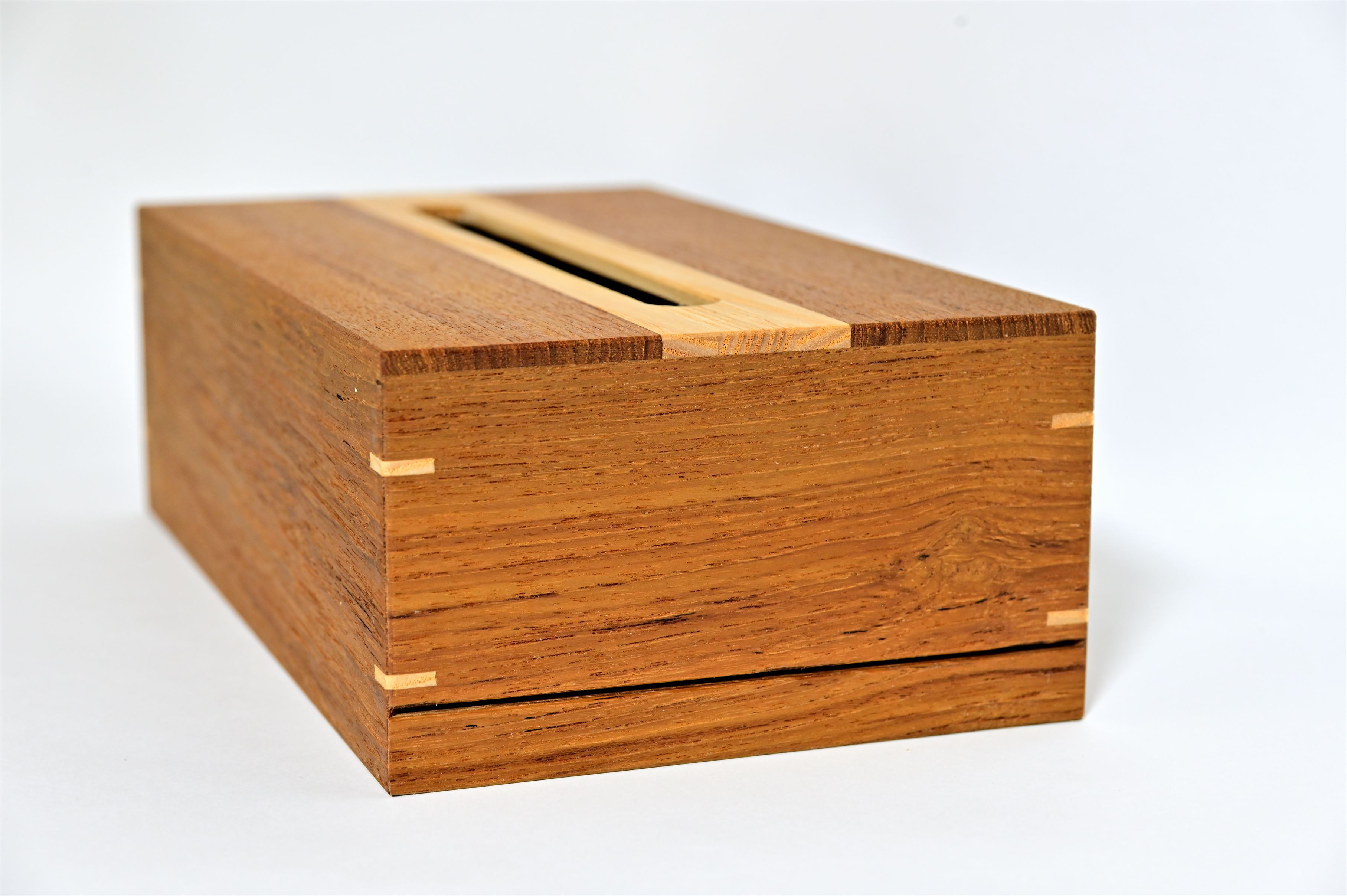 寄木と組子のティッシュケース【チーク】