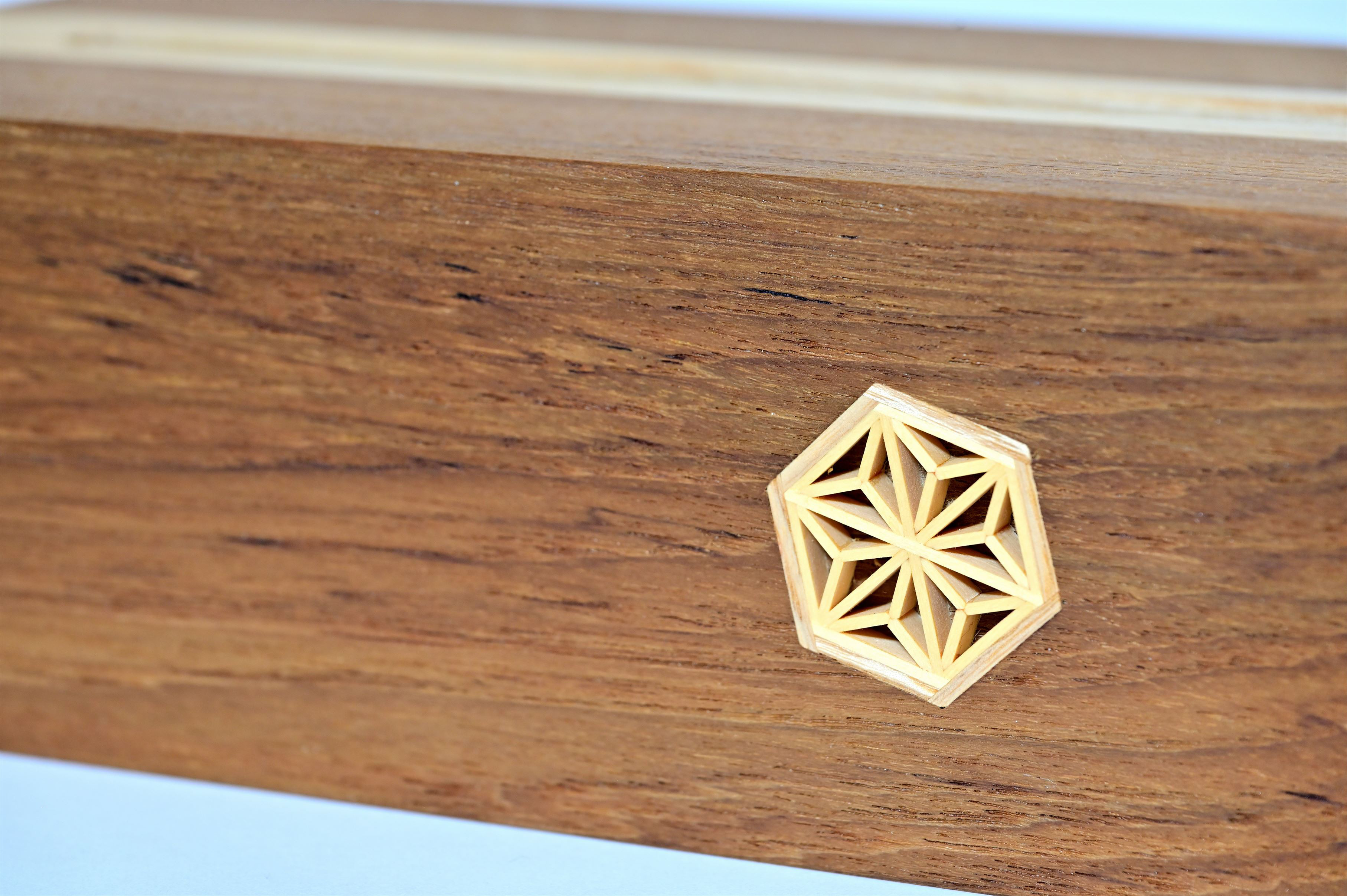 寄木と組子のティッシュケース【チーク】