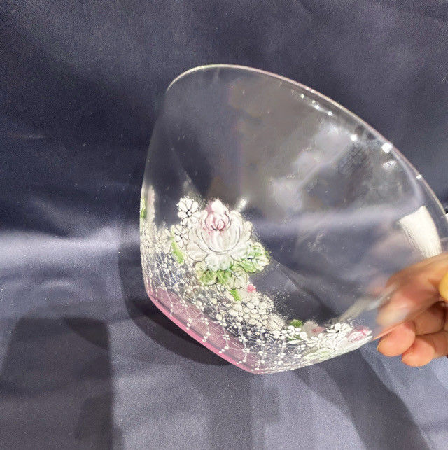 薔薇とレースレース模様の使いやすい１７ｃｍボウル