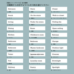 電気スイッチラベル◆選べる10枚◆　英語　rectangle　耐水　テプラ　モノラベ 2枚目の画像
