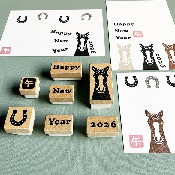 早割】捺し方いろいろ7点セット⭐︎2026年⭐︎ひょっこりお馬の