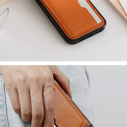 iPhoneケース 栃木レザー クロコ型押し スマホケース カード収納 ポリカーボネート グリッド p2tsr 10枚目の画像