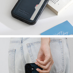 iPhoneケース 栃木レザー クロコ型押し スマホケース カード収納 ポリカーボネート グリッド p2tsr 8枚目の画像