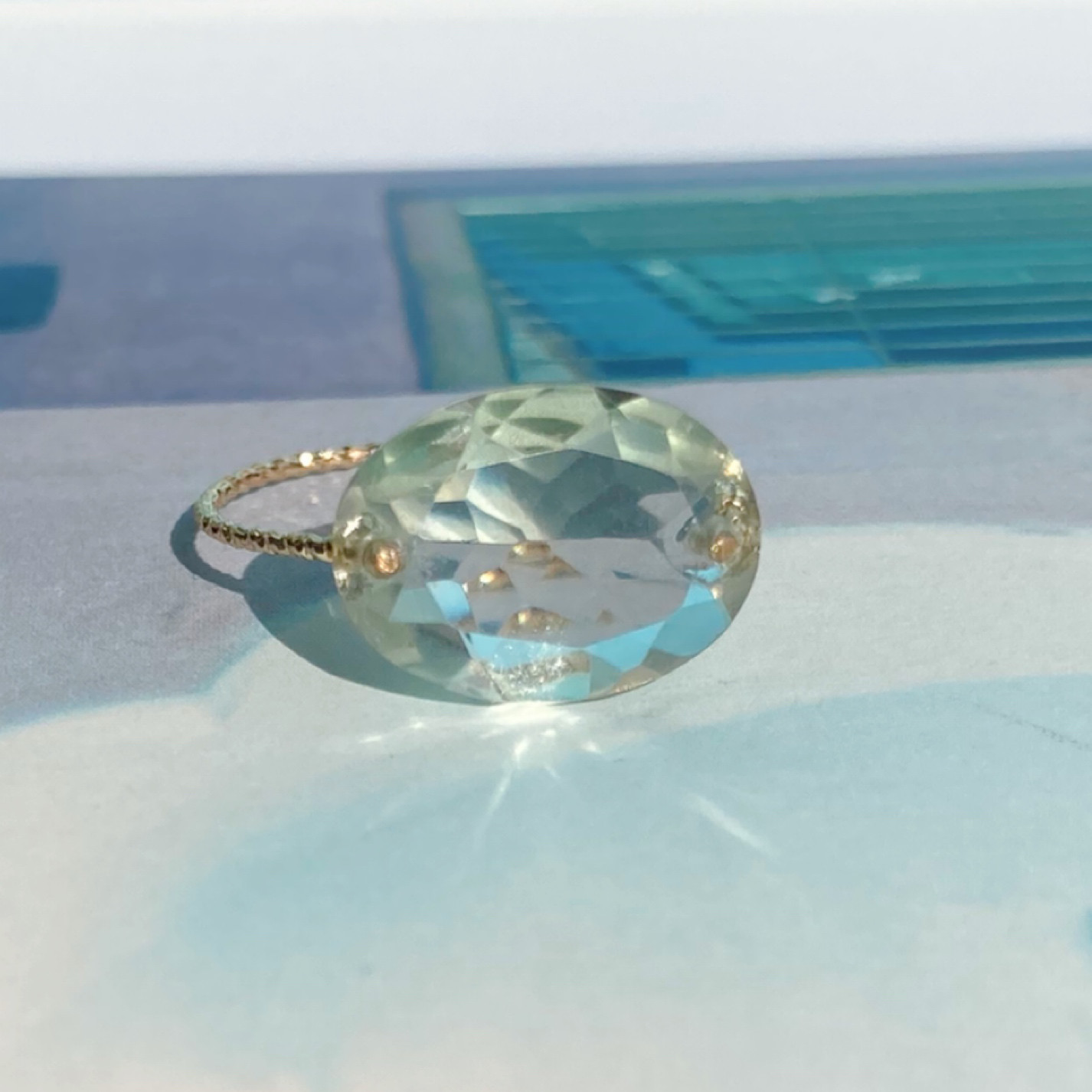 Prana candy gem✴︎グリーンアメジスト✴︎k14gfリング