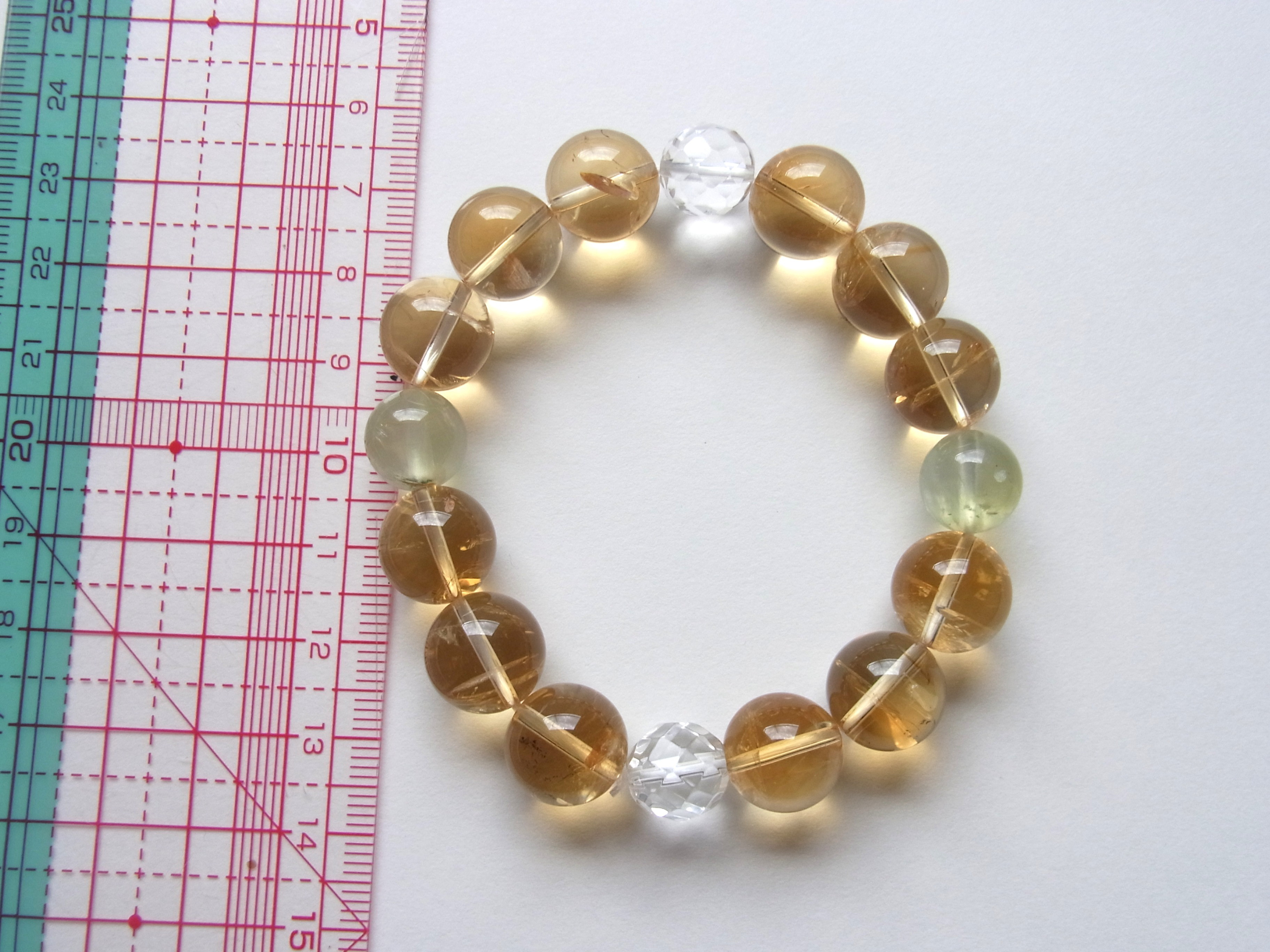 螺旋水晶（左巻きと右巻き）シトリンブレスレット