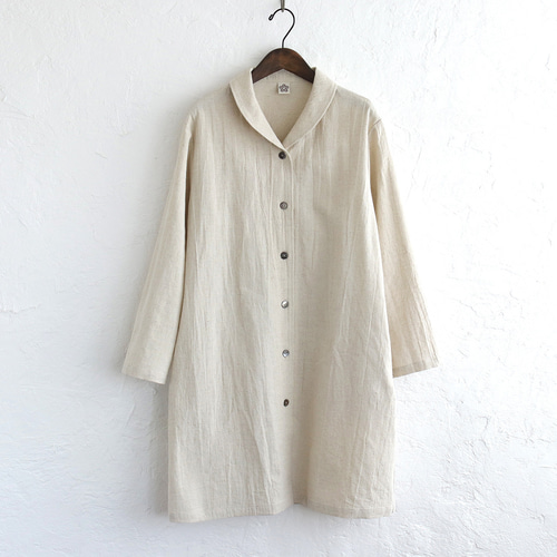 軽やかに羽織れる✦ 桐七炊きコットンリネン ショールカラーコート