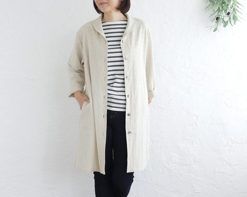 今すぐ着たい 秋の羽織り✦ 美シルエット 桐七炊きコットンリネン