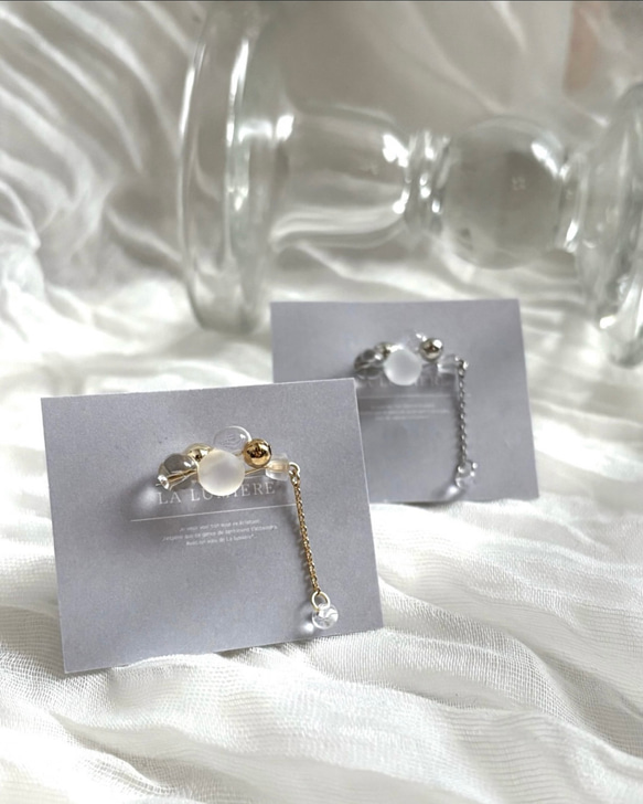 着けてる事を忘れる♡イヤークリップ 【もこもこしゃぼん玉】片耳〜 7枚目の画像