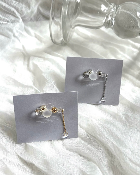 着けてる事を忘れる♡イヤークリップ 【もこもこしゃぼん玉】片耳〜 8枚目の画像