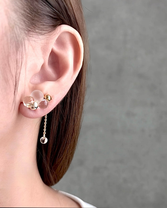 着けてる事を忘れる♡イヤークリップ 【もこもこしゃぼん玉】片耳〜 2枚目の画像