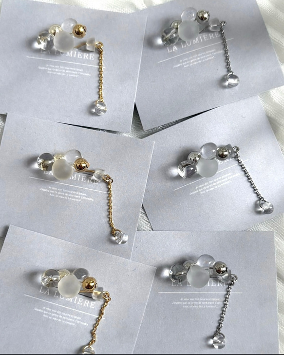 着けてる事を忘れる♡イヤークリップ 【もこもこしゃぼん玉】片耳〜 6枚目の画像