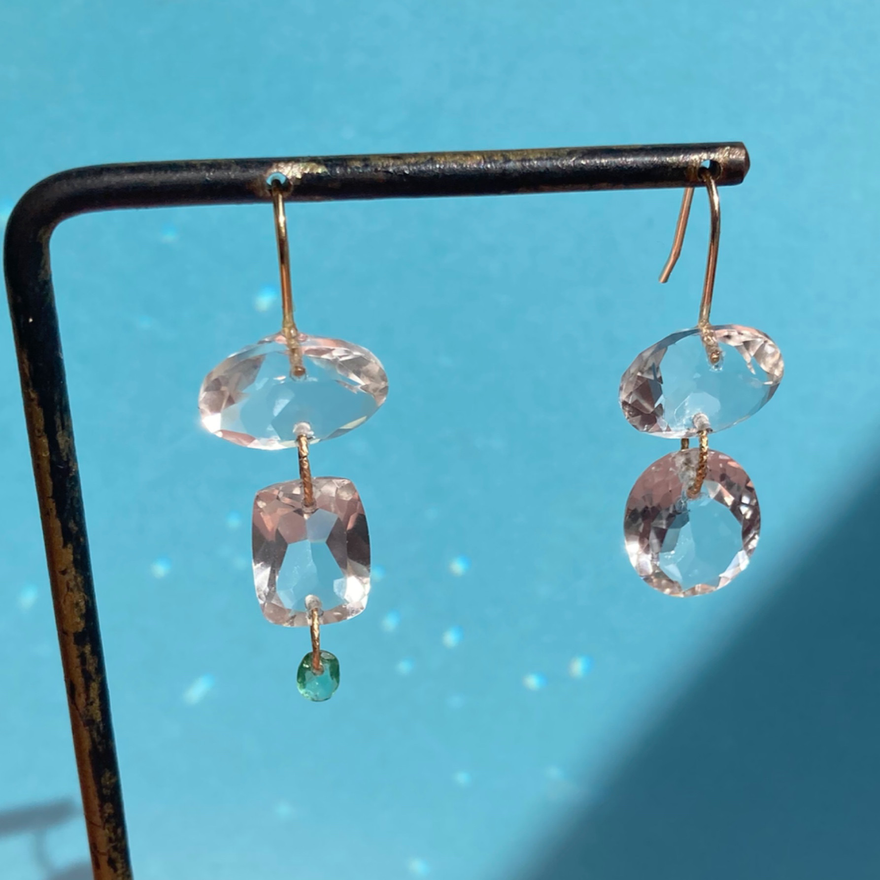 Sapna✴︎エメラルド✴︎クリスタル✴︎k14gfピアス