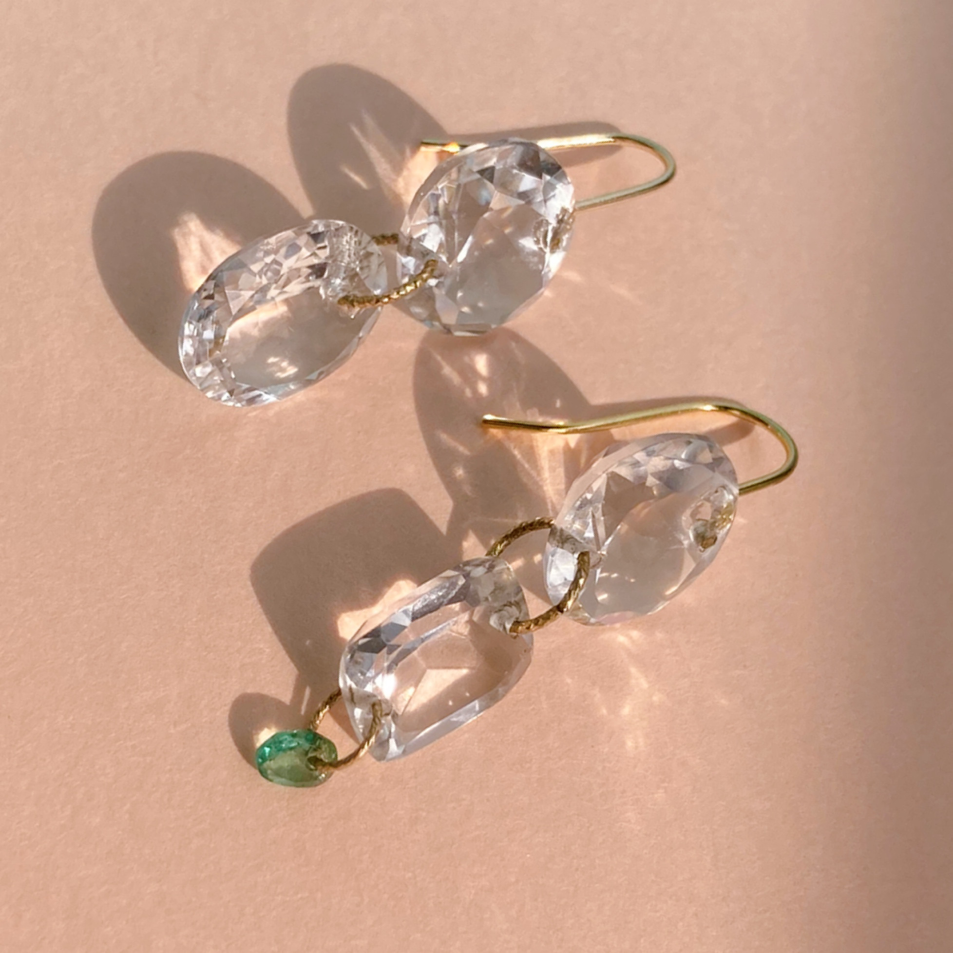 Sapna✴︎エメラルド✴︎クリスタル✴︎k14gfピアス