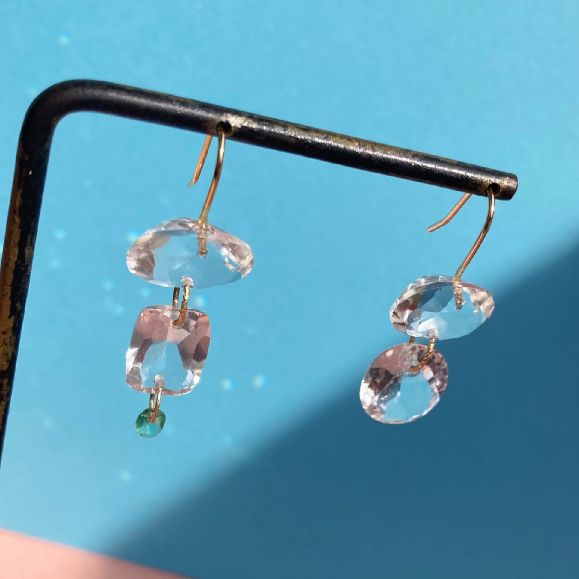 Sapna✴︎エメラルド✴︎クリスタル✴︎k14gfピアス