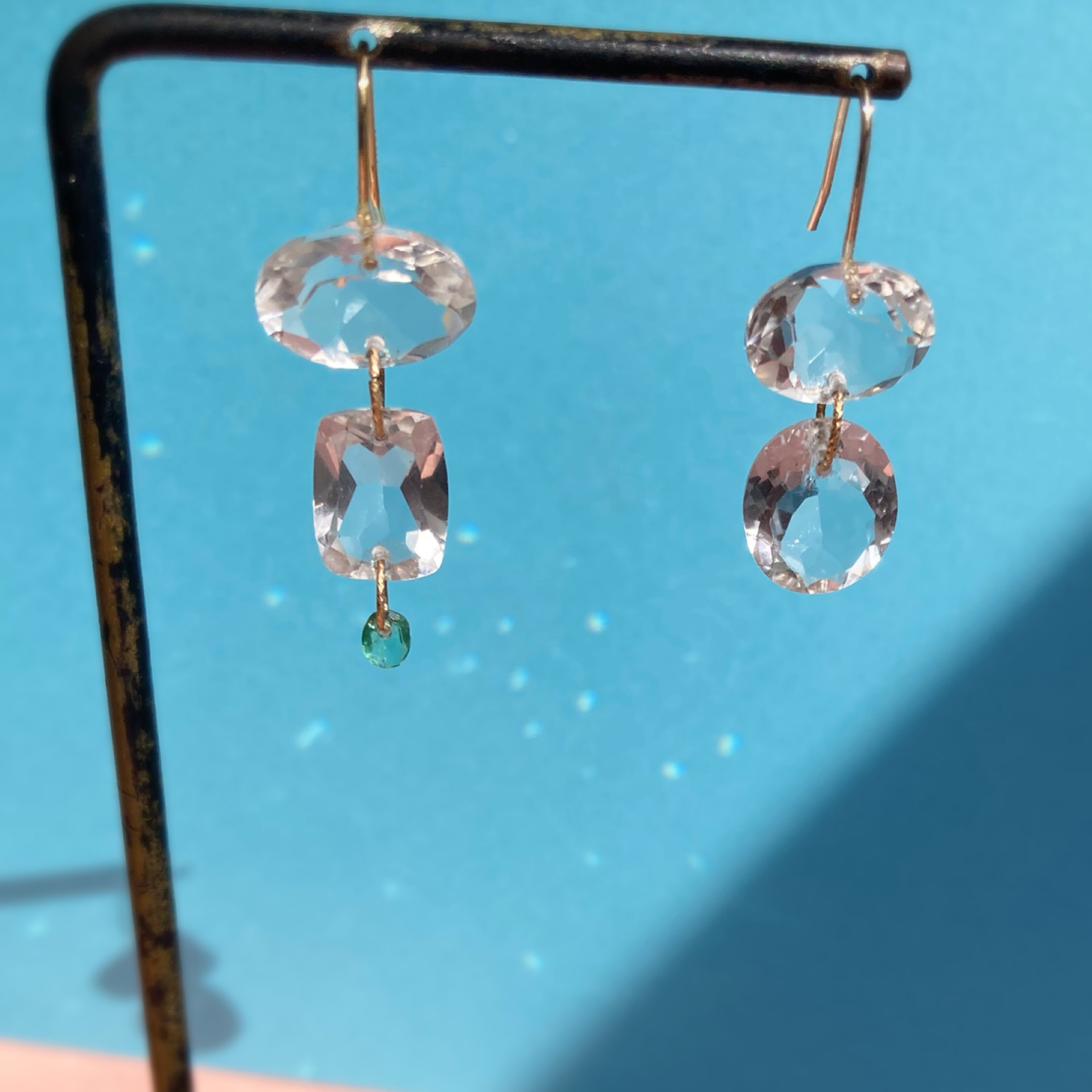 Sapna✴︎エメラルド✴︎クリスタル✴︎k14gfピアス