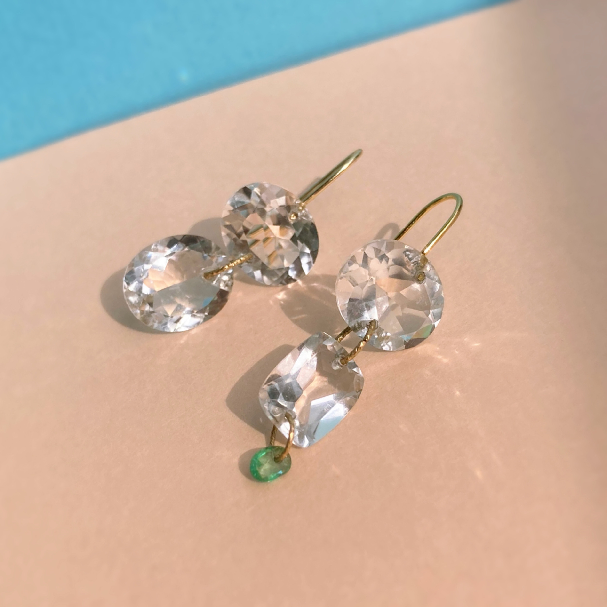 Sapna✴︎エメラルド✴︎クリスタル✴︎k14gfピアス