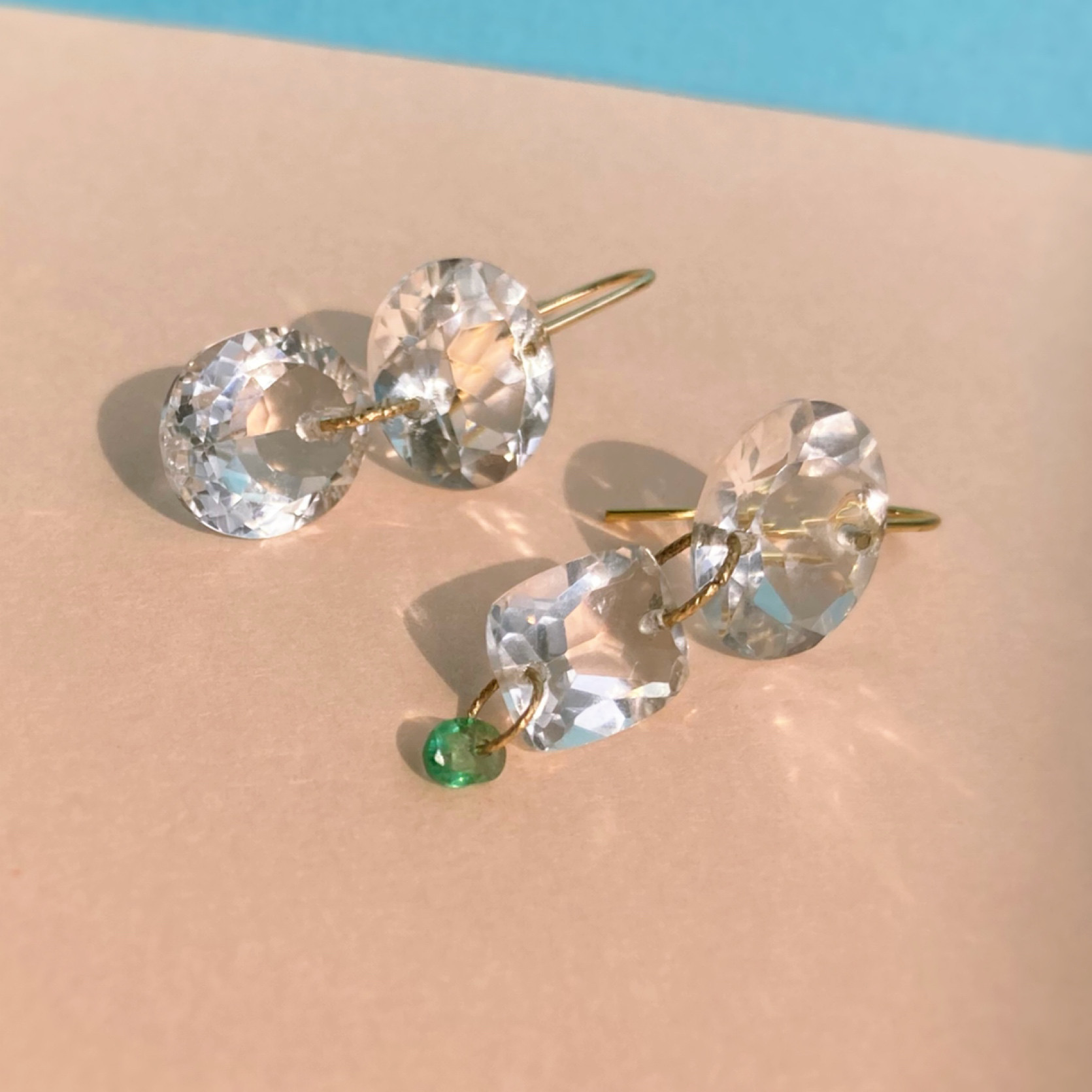 Sapna✴︎エメラルド✴︎クリスタル✴︎k14gfピアス
