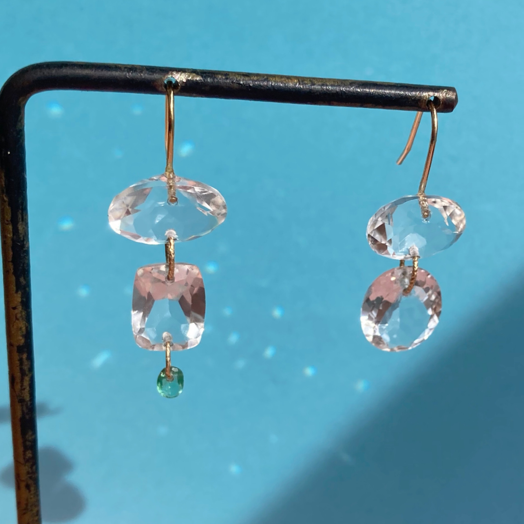Sapna✴︎エメラルド✴︎クリスタル✴︎k14gfピアス