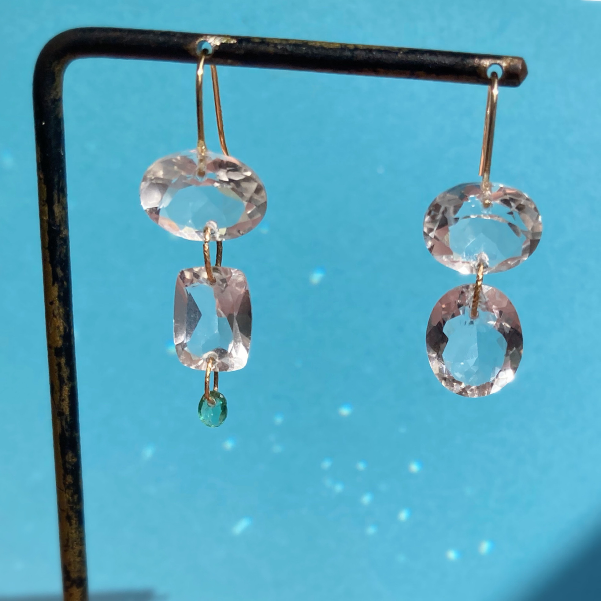 Sapna✴︎エメラルド✴︎クリスタル✴︎k14gfピアス
