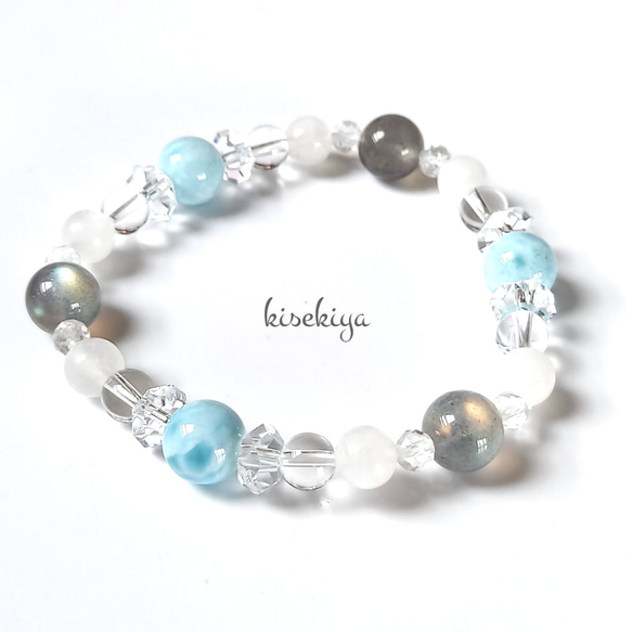 ◇ラリマー×ラブラドライト×ムーンストーン◇天然石ブレスレット