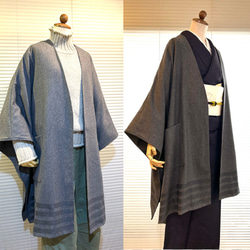 【オーダー】茶道　稽古着エプロン　ネイビー 茶道お稽古着 茶道エプロン お着物のエプロンにも♪ ネイビー ポーチ