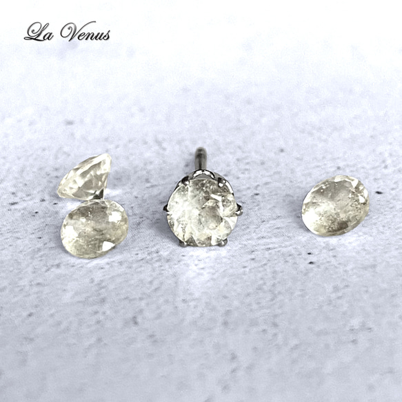 hariqua Earthy single pierce リビアングラス　ピアス ✴︎つけっぱなしOK✴︎ 希少石 リビアングラス スタッドピアス 4mm