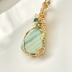 No.73◆天然石ワイヤーラップペンダントトップ♡サンストーン♡ペリドット♡水晶 ジャスパー ペンダントトップ(天然石 天然石アクセサリー ワイヤー