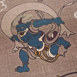 ◆半襟・半衿【風神雷神】朽葉色 5枚目の画像