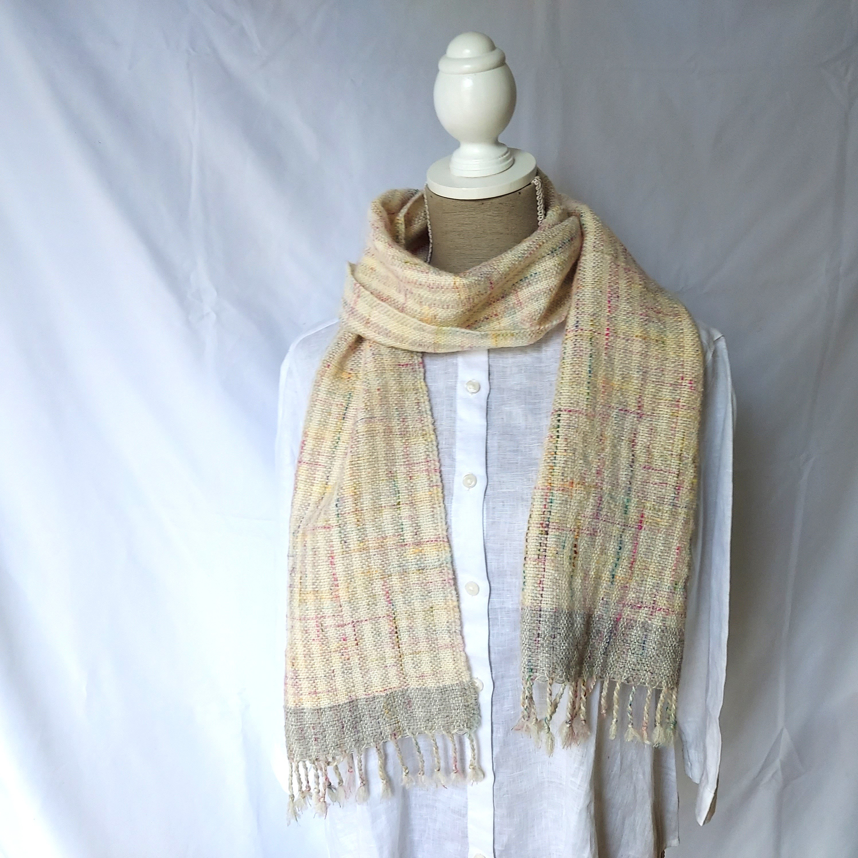 手織り　ふわふわモヘアマフラー　作品25056