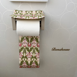 オススメ☆トイレットペーパーホルダーカバーYUWAオリジナルミュルーズ風 「花柄 」 5枚目の画像