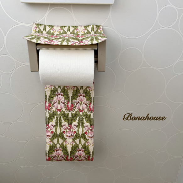 オススメ☆トイレットペーパーホルダーカバーYUWAオリジナルミュルーズ風 「花柄 」 5枚目の画像