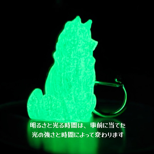 柴犬 夜光キーホルダー 蓄光 光る 犬好きプレゼント 3Dフィギュア