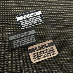 ◆ TUMIバッグ用◆ カスタムプレート DANGER マットブラック x 銀 ■ トゥミ 交換用 アメリカ空軍 10枚目の画像