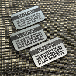 ◆ TUMIバッグ用◆ カスタムプレート DANGER マットブラック x 銀 ■ トゥミ 交換用 アメリカ空軍 8枚目の画像