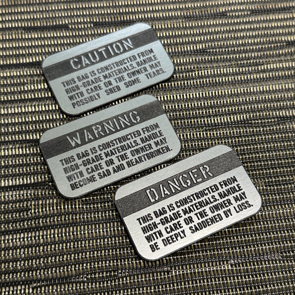 ◆ TUMIバッグ用◆ カスタムプレート DANGER マットブラック x 銀 ■ トゥミ 交換用 アメリカ空軍 8枚目の画像