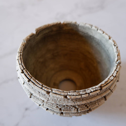 3.5号白砂岩墨流し裂紋鉢236　塊根植物　多肉植物　盆栽　植木鉢　作家鉢　鉢皿　沖縄 4枚目の画像