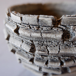 3.5号白砂岩墨流し裂紋鉢236　塊根植物　多肉植物　盆栽　植木鉢　作家鉢　鉢皿　沖縄 2枚目の画像