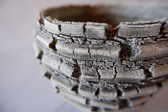 3.5号白砂岩墨流し裂紋鉢236　塊根植物　多肉植物　盆栽　植木鉢　作家鉢　鉢皿　沖縄 2枚目の画像