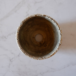 3.5号白砂岩墨流し裂紋鉢236　塊根植物　多肉植物　盆栽　植木鉢　作家鉢　鉢皿　沖縄 5枚目の画像