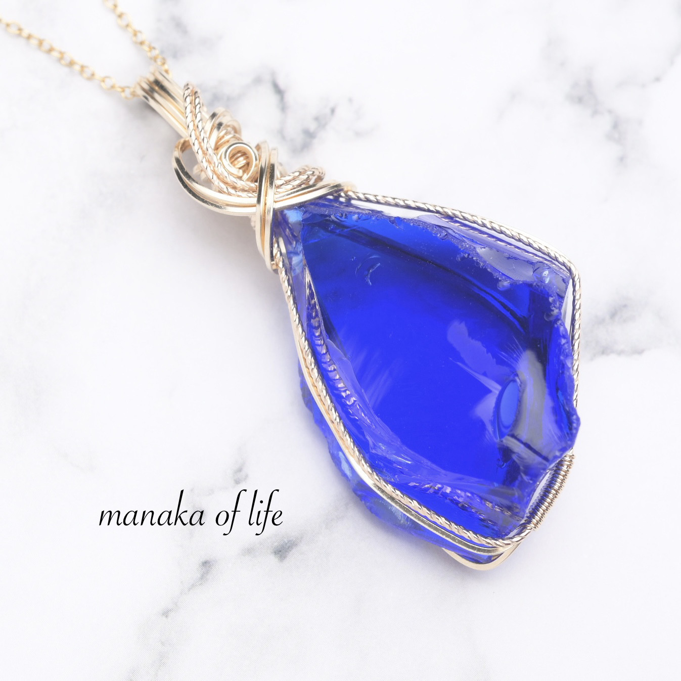 シエラネバダ産 アンダラクリスタル タンザナイトファイヤー ペンダントトップ  ワイヤーラッピング ネックレス 14kg