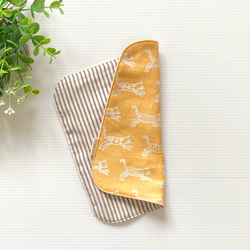 ふんわり播州織ソフト2重織×4重ガーゼハンカチ(ネコパラダイス/オレンジ)　播州織　ジャガード織　 3枚目の画像