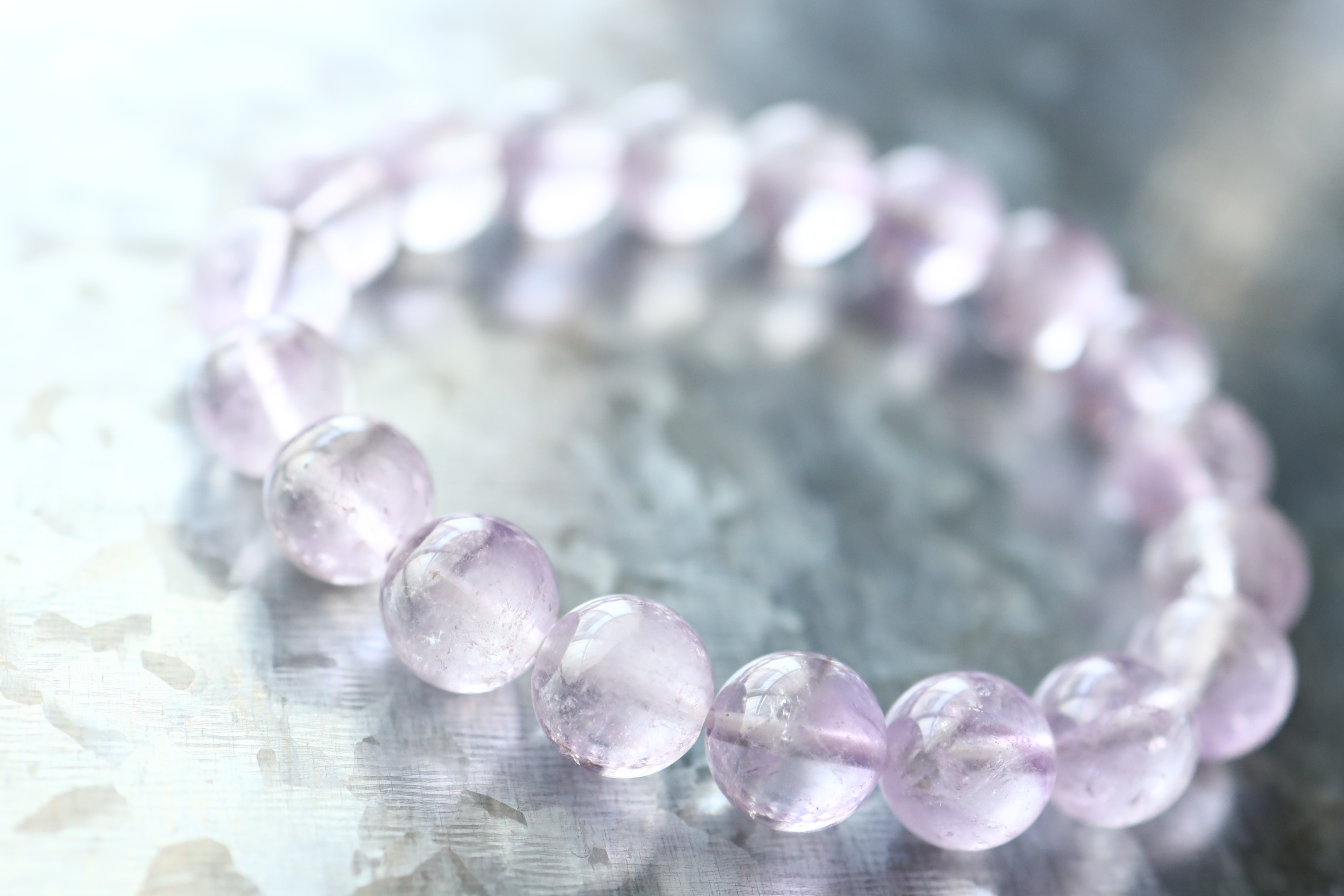 …☆プレミアムブレス☆宝石質☆ラベンダーアメジスト：10ミリ☆天然石ブレスレット☆…