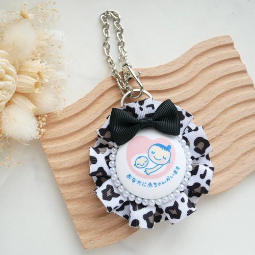 AH-03】ヒョウ柄☆ 両面仕様 マタニティロゼット♡ レオパード柄/両面