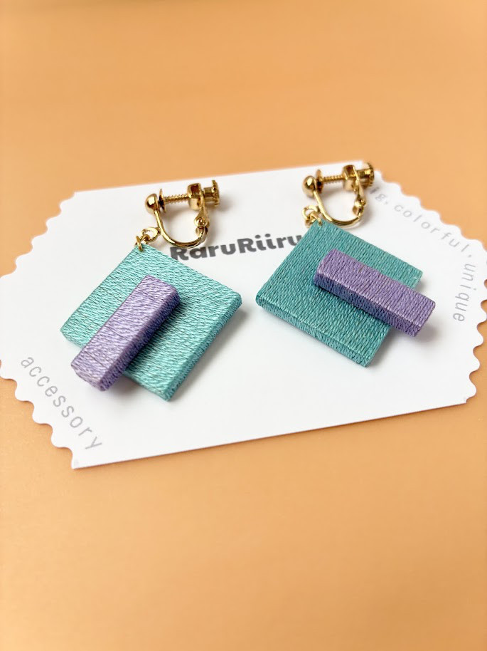 Squares and rectangles／Blue／No.005