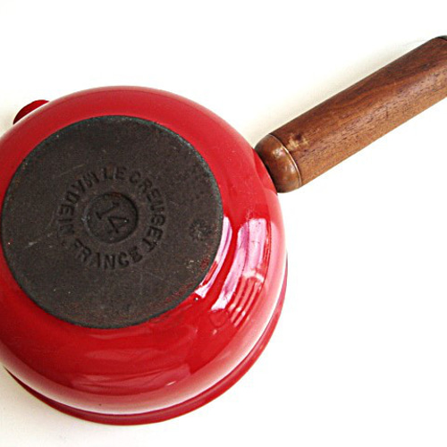 ル・クルーゼ ソースパン ウッドハンドル 14cm 赤 LE CREUSET レア